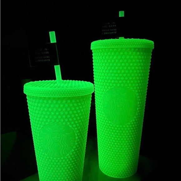 Starbucks Lemongrass GITD Bling Studded Cup Halloween Glow in the Dark Tumbler - Picture 9 of 11